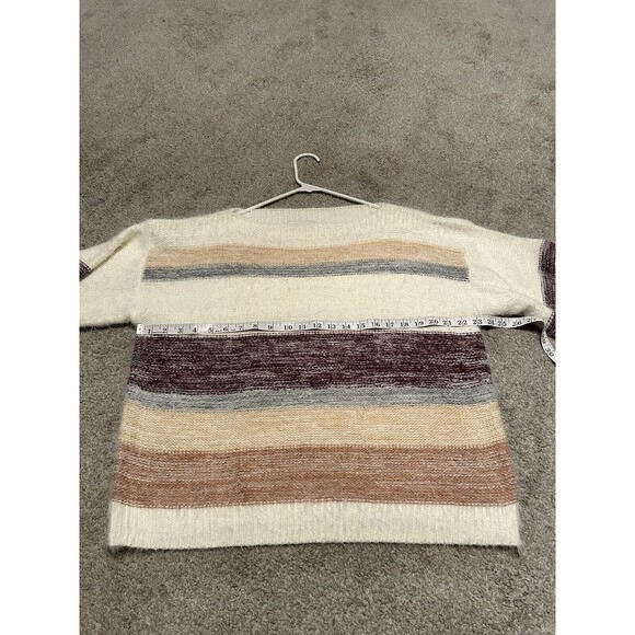 PINCH Hilda Cream Multi Striped Eyelash Knit Sweater Size Medium - Picture 3 of 8